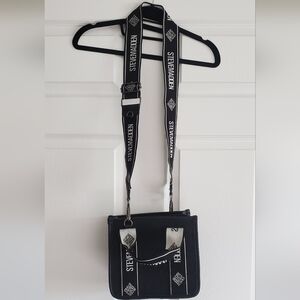 Steve Madden Denim Black Canvas Bewebber Bag With Straps